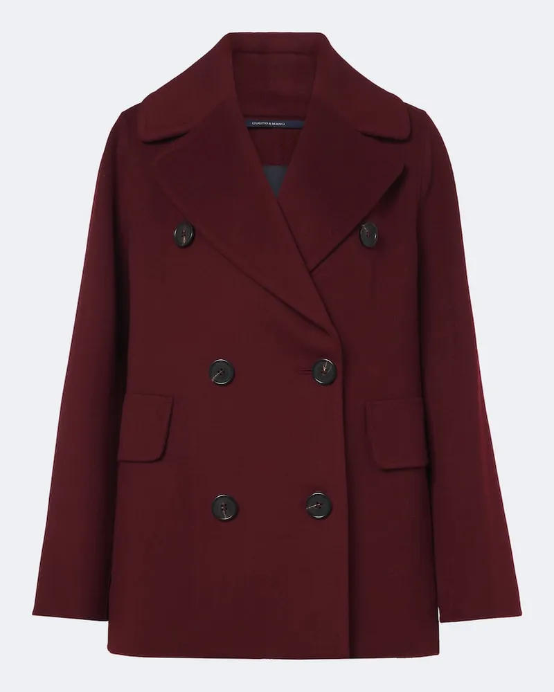 Max Mara Peacoat aus Schurwolle Burgunderrot