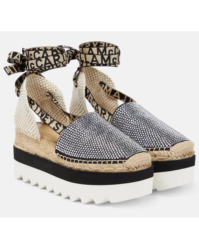 Stella McCartney Verzierte Plateau-Espadrilles Gaia Schwarz