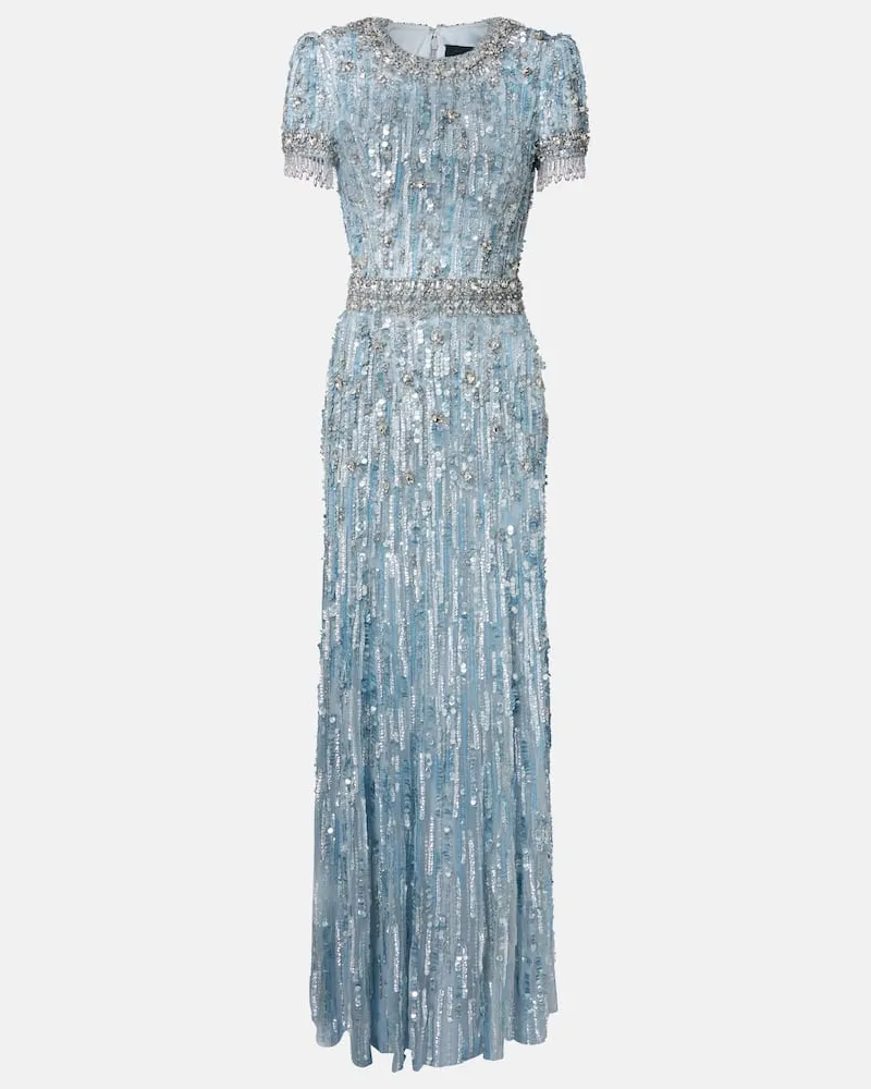 Jenny Packham Verzierte Robe Roxy Blau