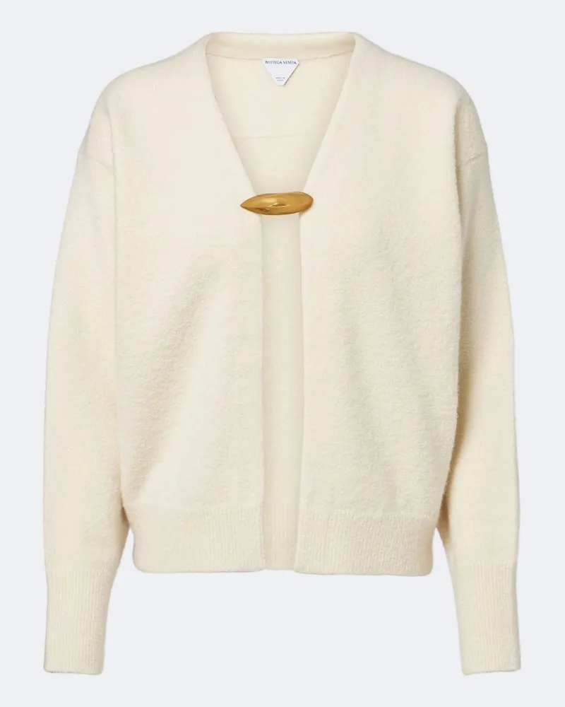 Bottega Veneta Cardigan aus Kaschmir, Wolle und Seide Weiß