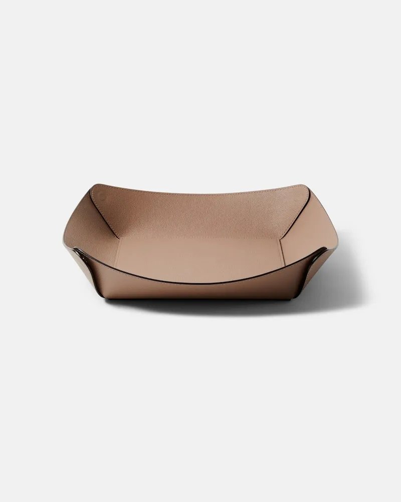 Giobagnara Deko-Schale Safran Large aus Leder Grau