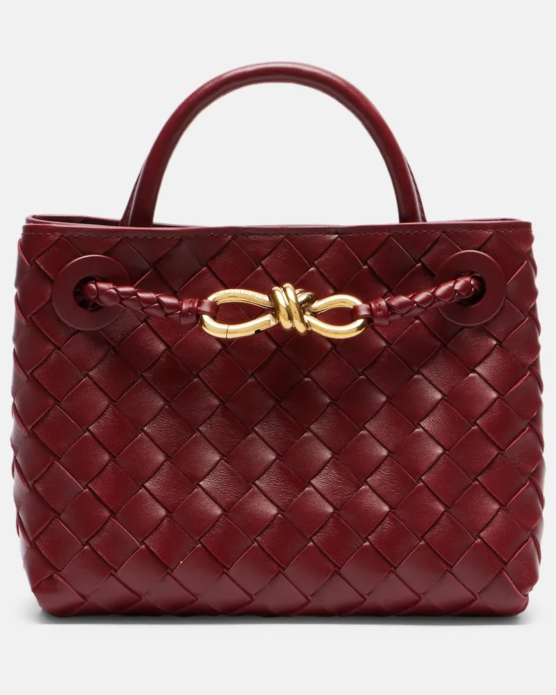 Bottega Veneta Henkeltasche Andiamo Mini aus Leder Rot