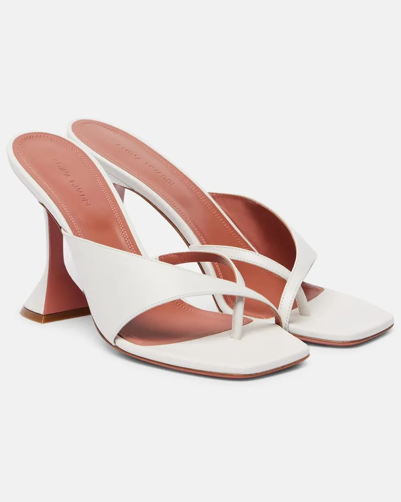 Amina Muaddi Sandalen Shiona 95 aus Leder Weiß