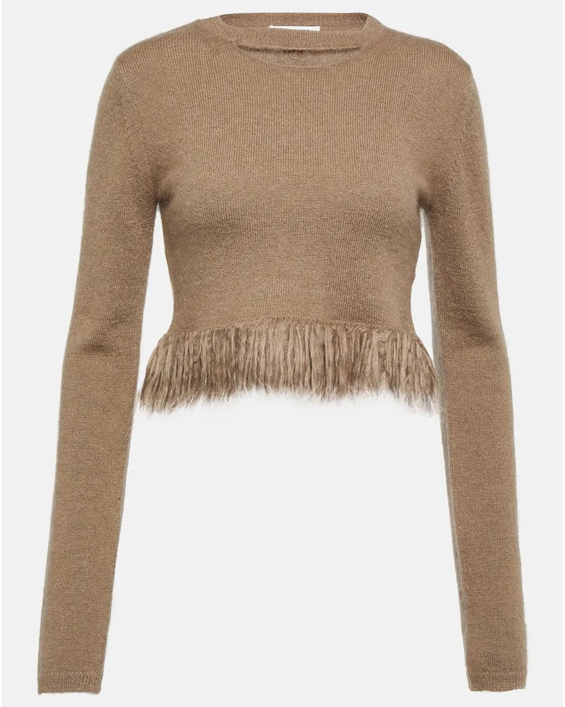 J.W.Anderson Cropped-Pullover aus einem Mohairgemisch Nude