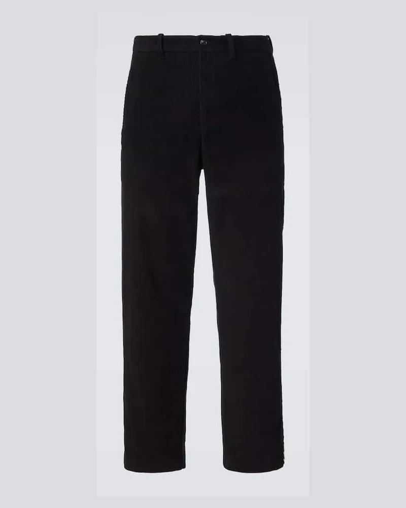 BODE Gerade Hose aus Baumwoll-Cord mit Pailletten Schwarz