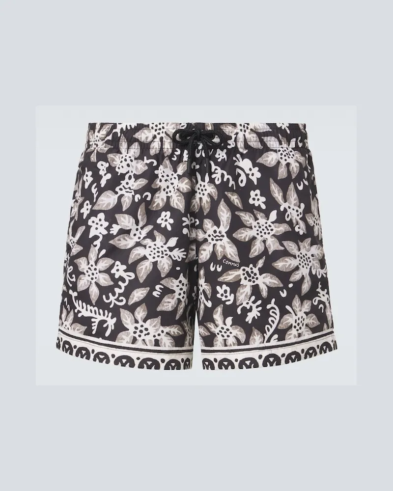 COMMAS Bedruckte Badehose Schwarz
