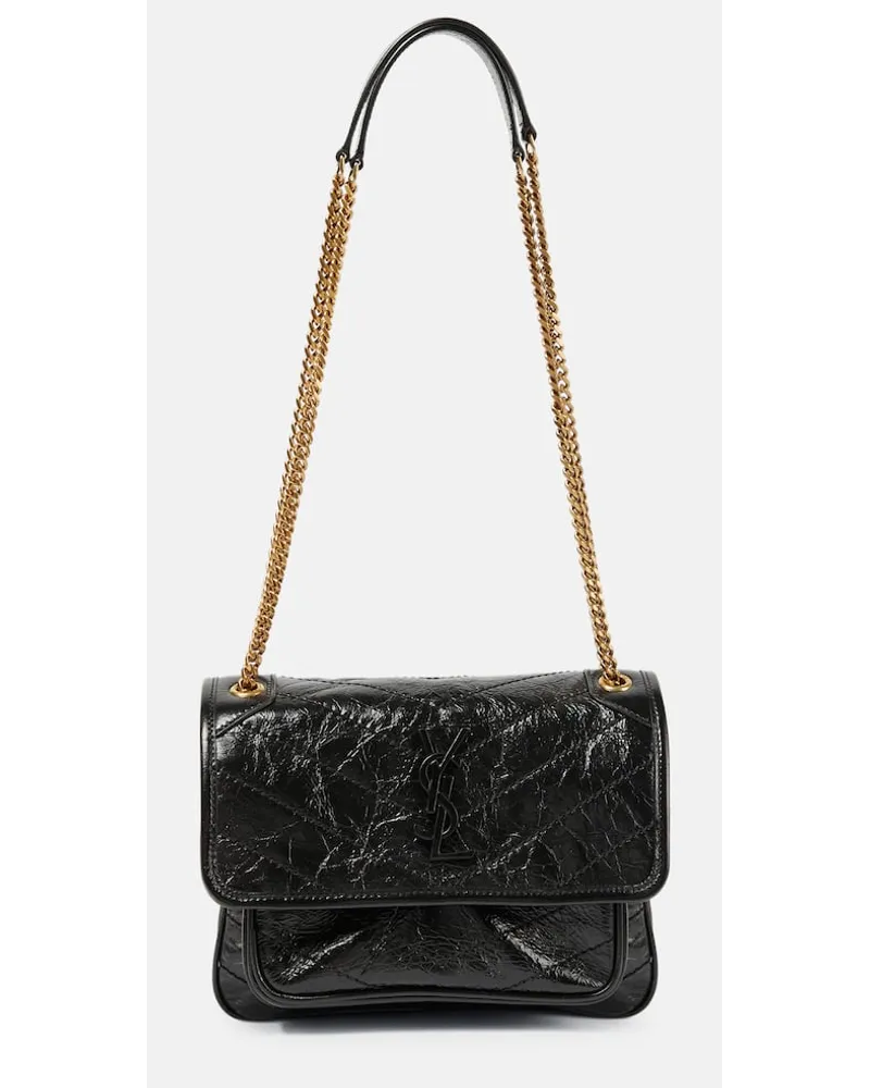 Saint Laurent Schultertasche Niki Baby aus Leder Schwarz