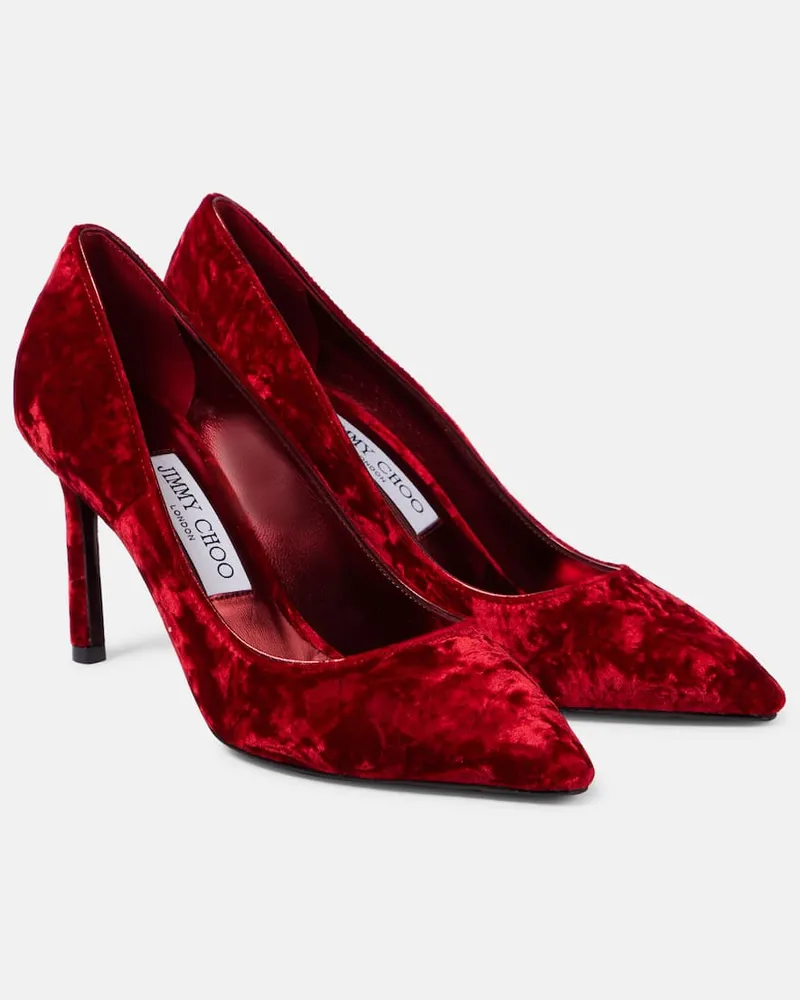 Jimmy Choo Pumps Romy 85 aus Samt Rot