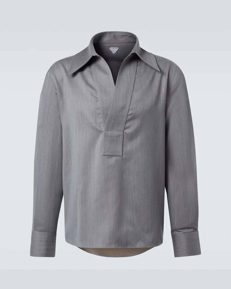 Bottega Veneta Hemd aus Wolle Grau