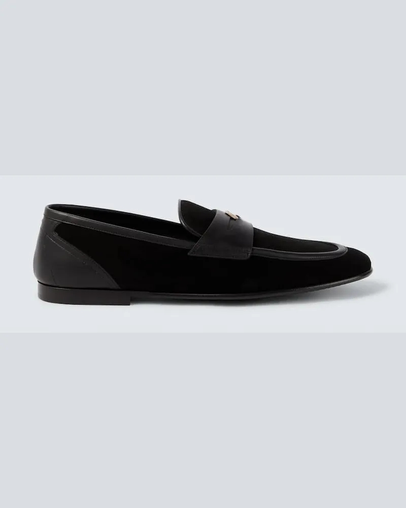 Dolce & Gabbana Loafers Ariosto aus Veloursleder Schwarz