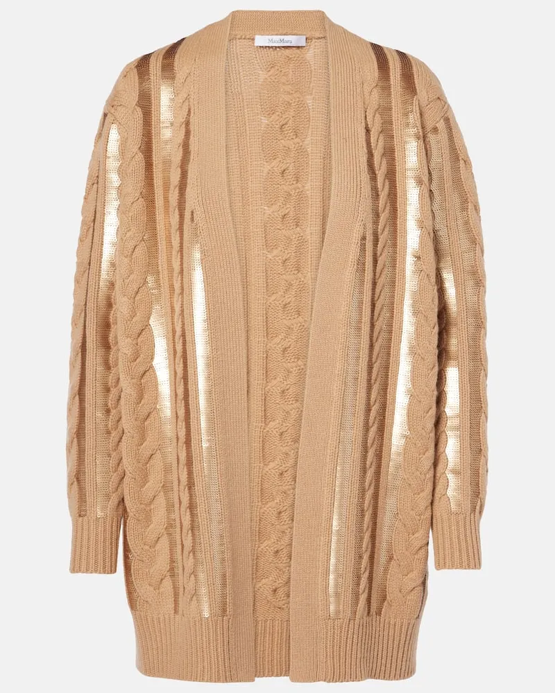 Max Mara Cardigan aus Wolle und Kaschmir Braun