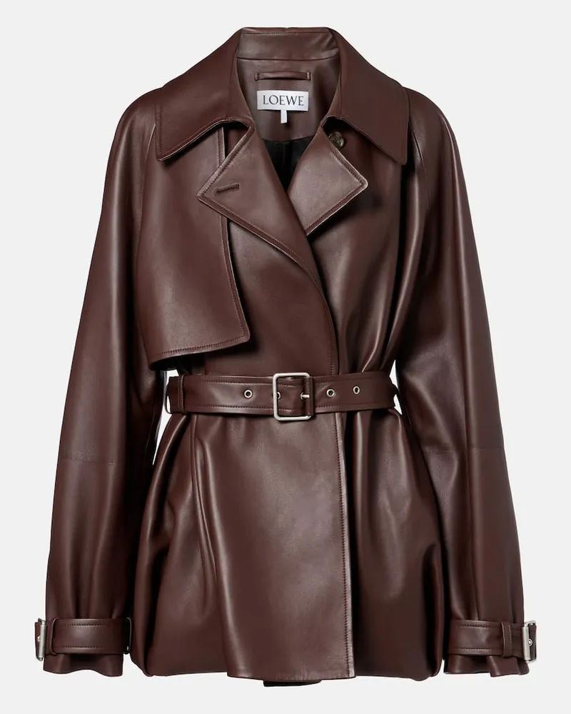 Loewe Jacke Balloon aus Leder Braun