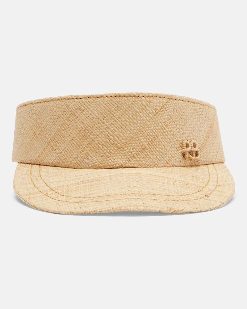 RUSLAN BAGINSKIY Visor aus Stroh Beige