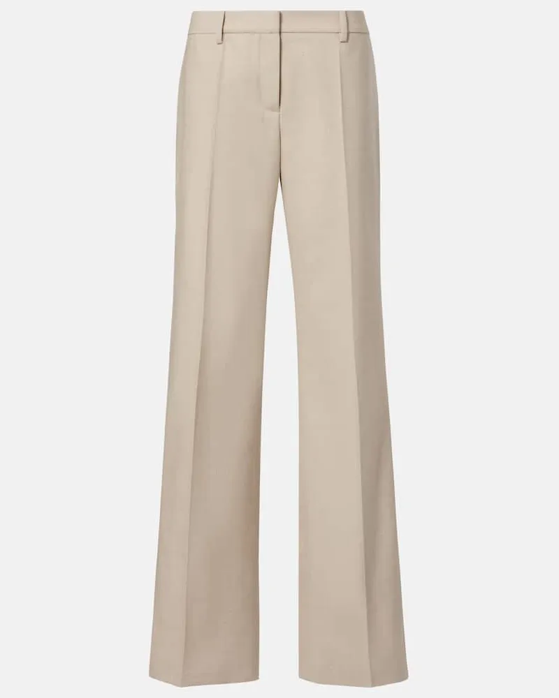 Magda Butrym Schlaghose aus Wolle Beige