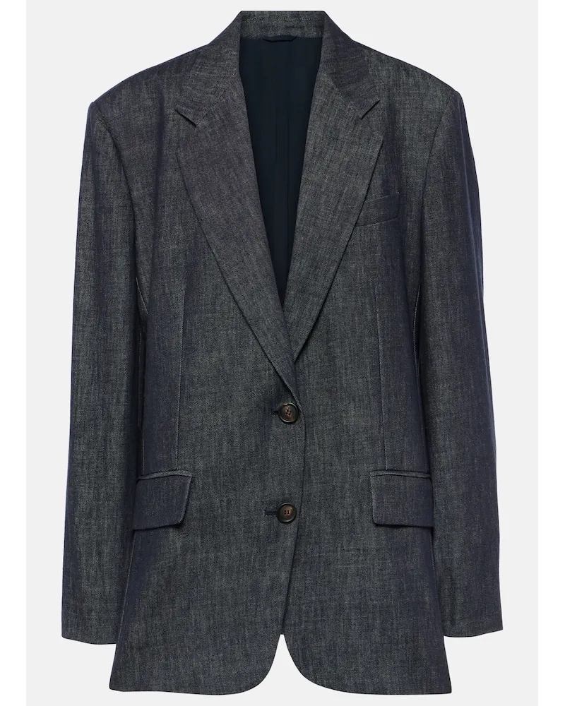 Brunello Cucinelli Blazer aus Denim Blau