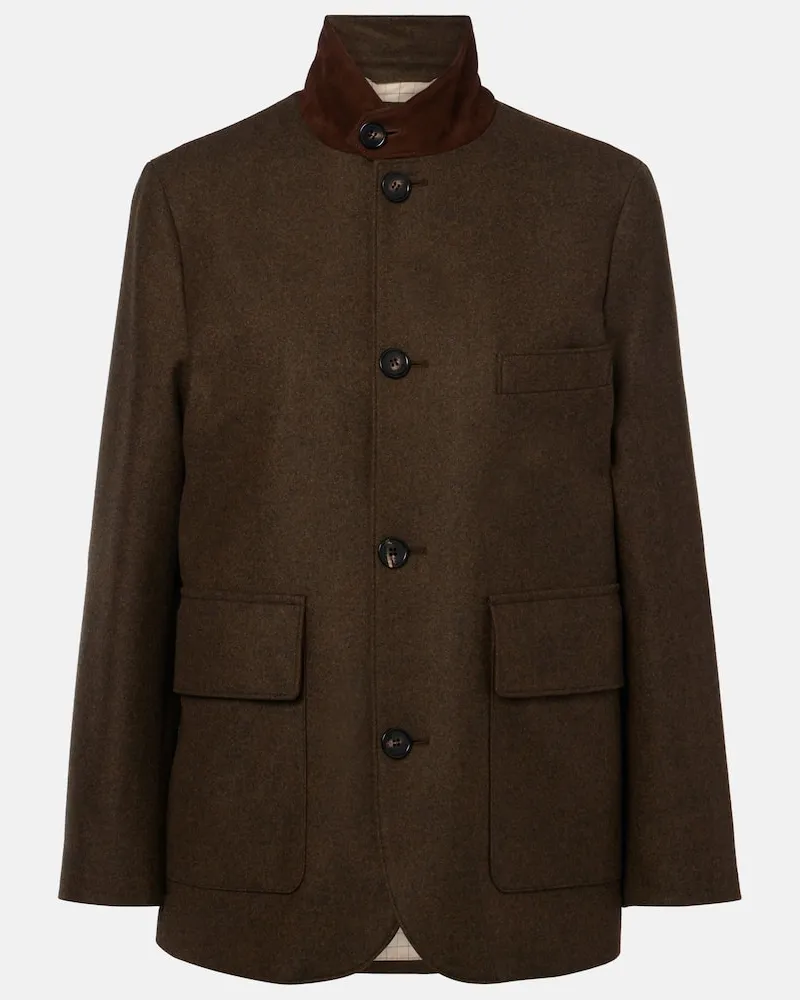 Loro Piana Jacke aus Wolle und Kaschmir Braun