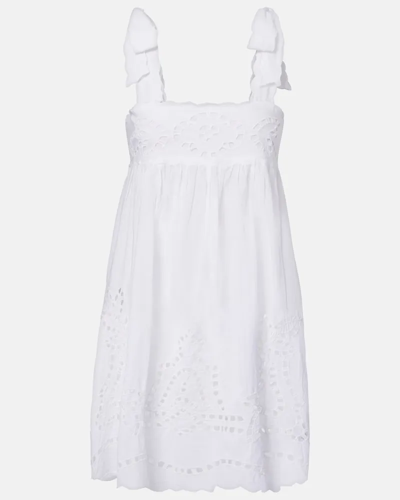 Juliet Dunn Minikleid aus Baumwolle Weiß