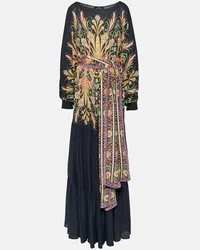 Etro Bedruckte Robe Schwarz