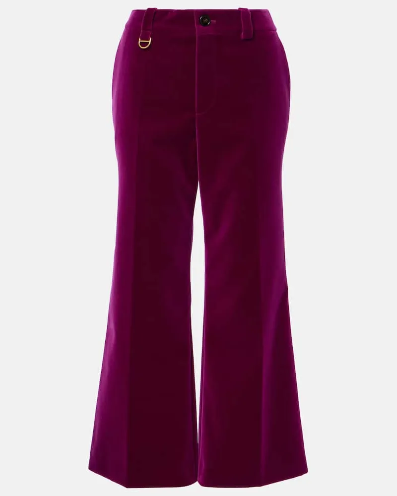 Chloé Chloé Weite Cropped-Hose aus Baumwollsamt Lila