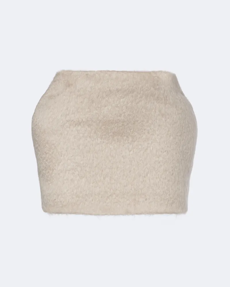 Magda Butrym Minirock aus einem Mohair- und Wollgemisch Beige