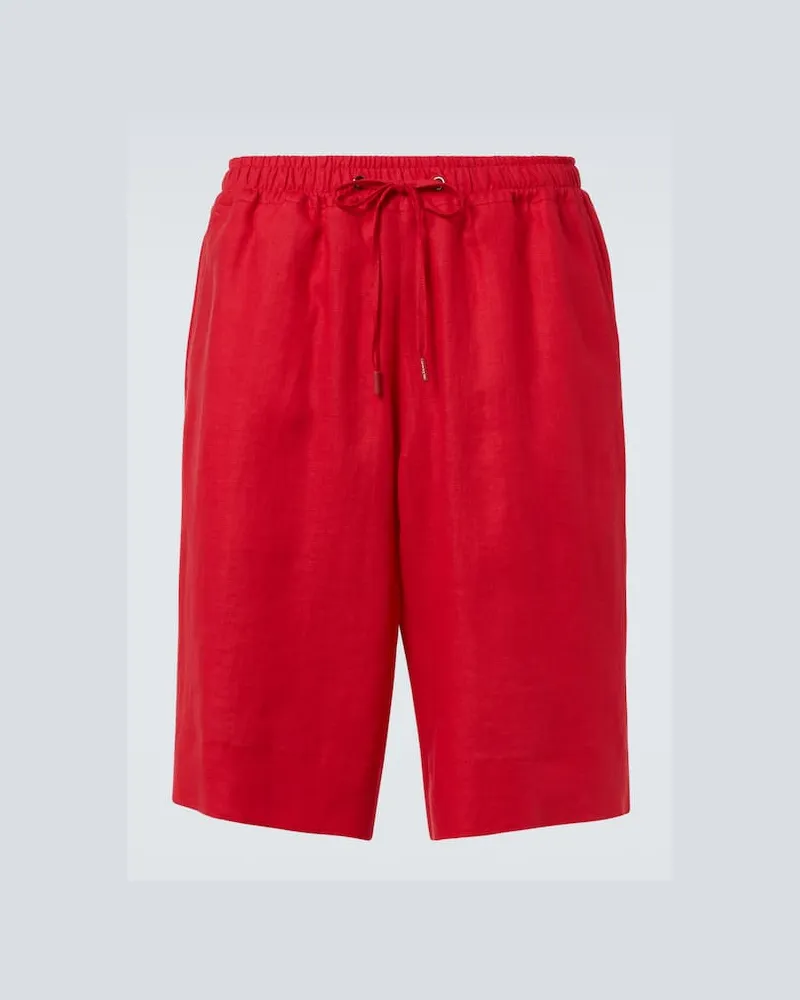 Kiton Shorts aus Leinen Rot