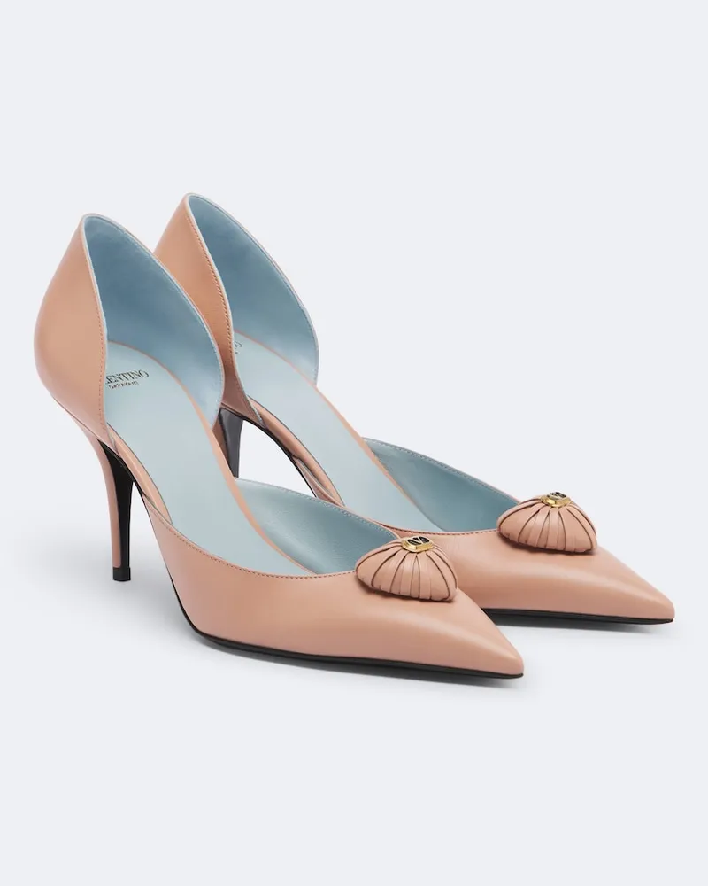 Valentino Garavani Pumps Cœur Royal aus Leder Rosa