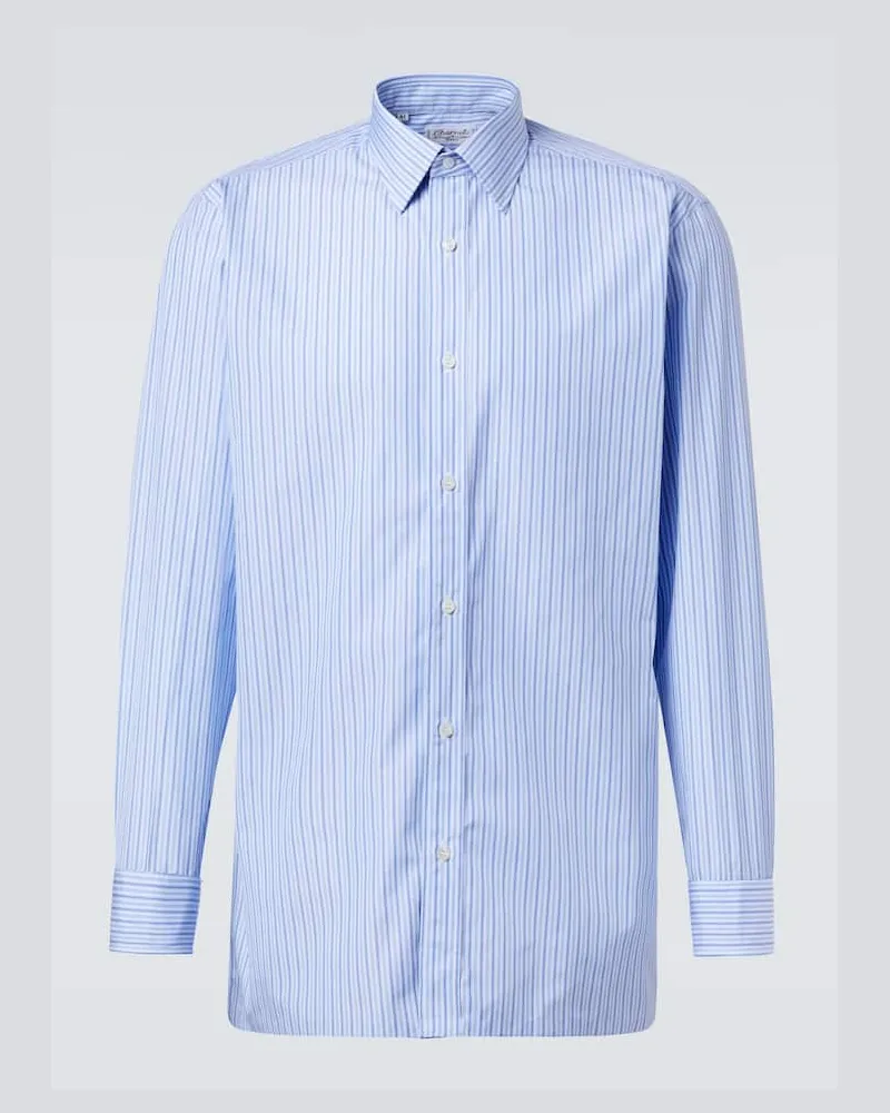 Charvet Hemd aus Baumwollpopeline Blau