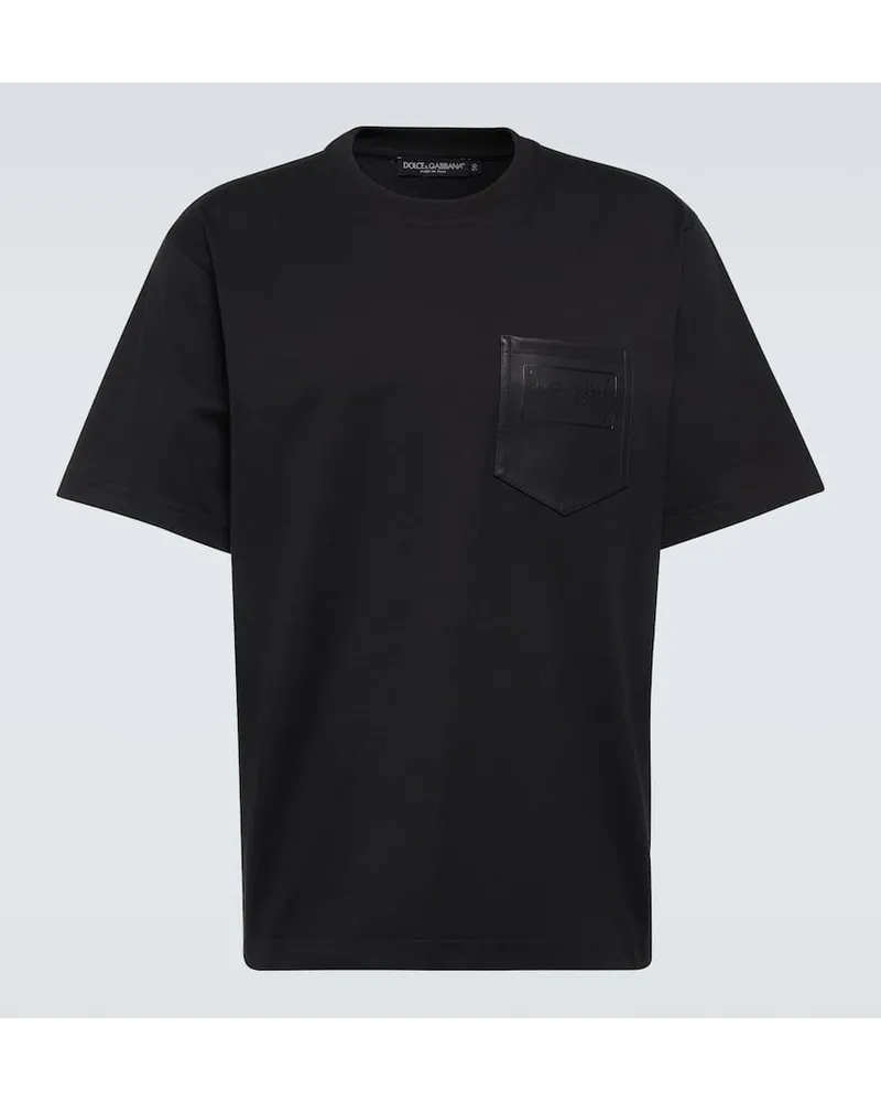 Dolce & Gabbana T-Shirt aus Baumwoll-Jersey Schwarz