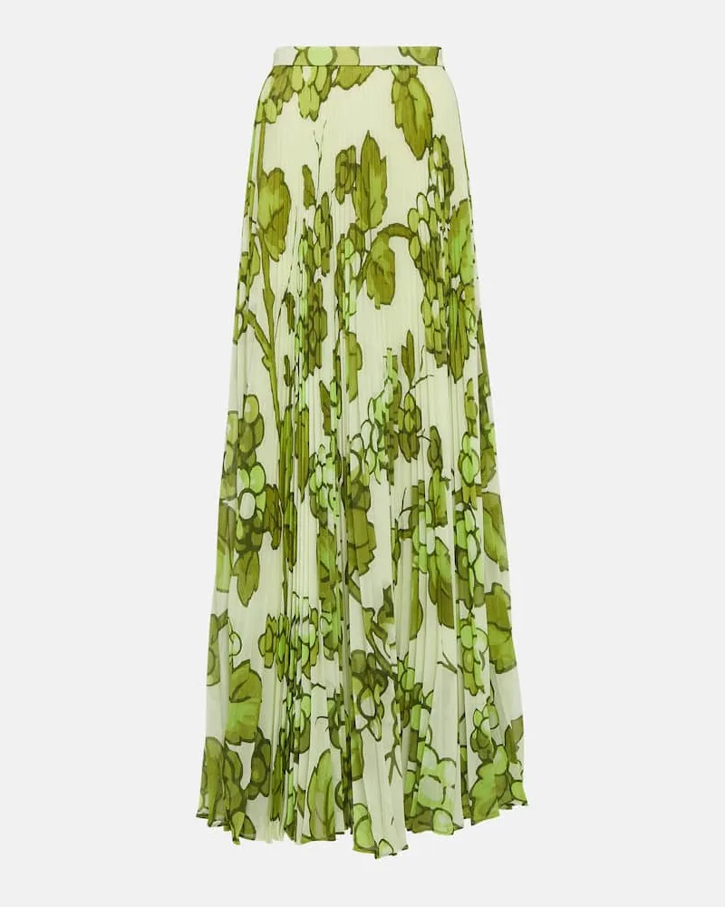 Etro Bedruckter High-Rise-Maxirock Grün