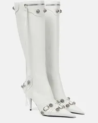 Balenciaga Stiefel Cagole aus Leder Weiss