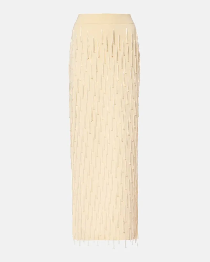 GALVAN Verzierter Maxirock Depois aus Jersey Neutral