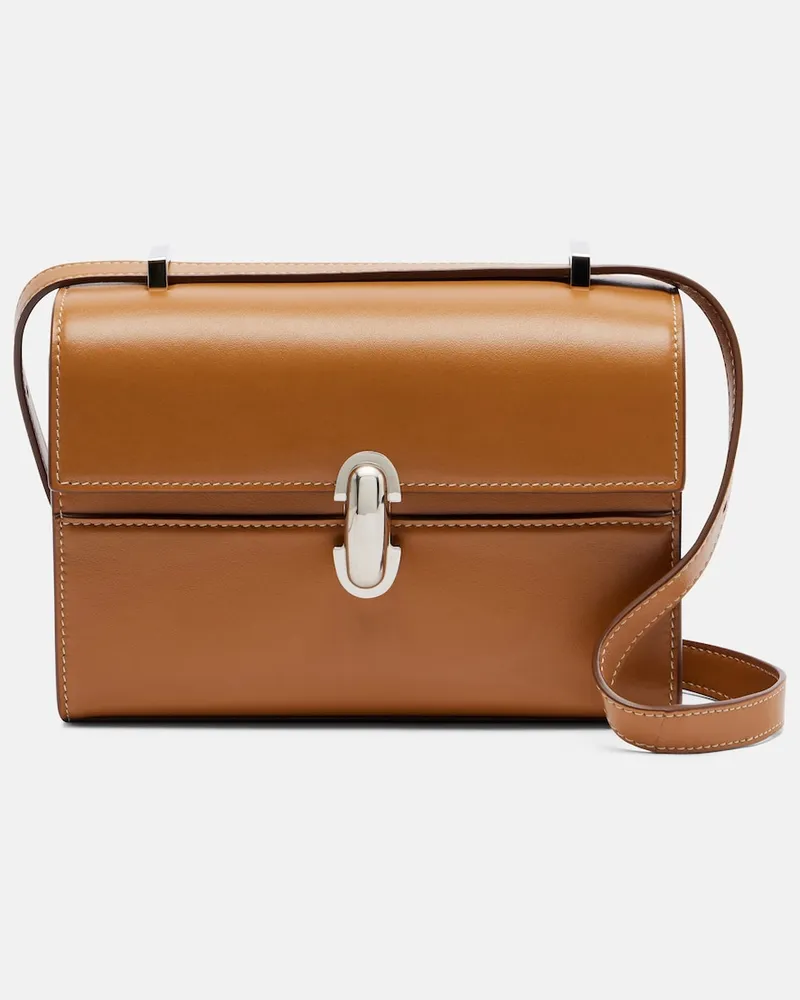 SAVETTE Schultertasche Symmetry 19 aus Leder Braun
