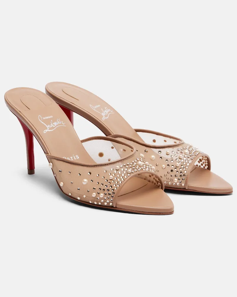 Christian Louboutin Pantoletten Miss Z Degrastrass Perla 100 Beige