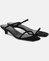 Totême Sandalen Minimalist 35 aus Veloursleder Schwarz