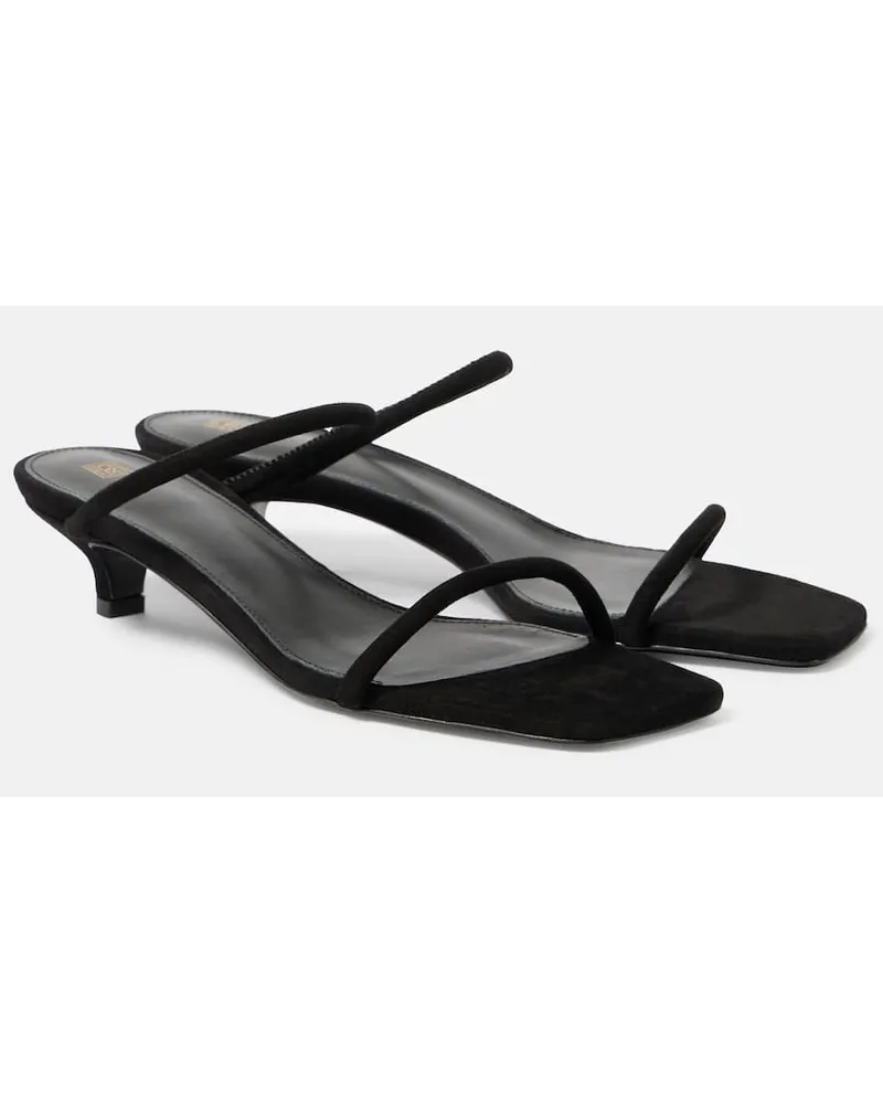 Totême Sandalen Minimalist 35 aus Veloursleder Schwarz