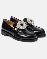 Mach & Mach Loafers Galaxy aus Leder mit Kristallen Schwarz