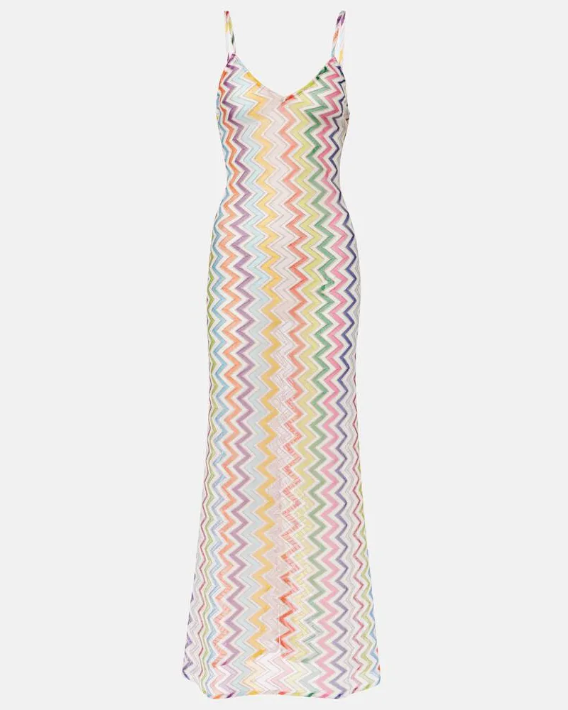 Missoni Maxikleid aus Häkelstrick Multicolor