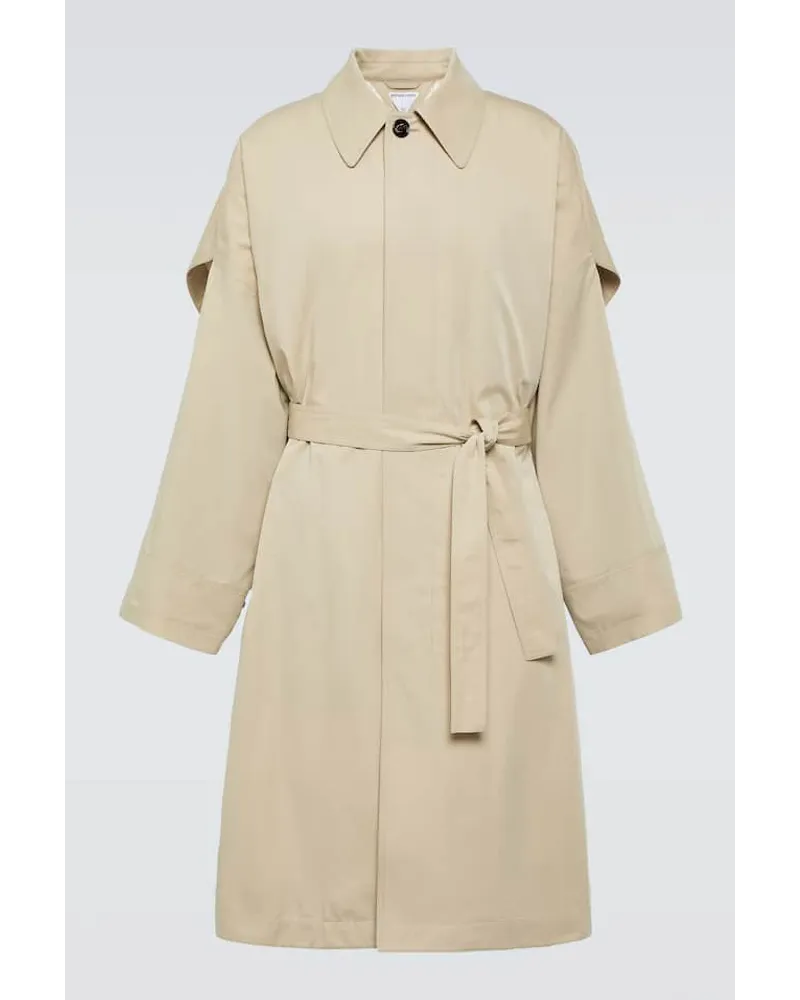 Bottega Veneta Trenchcoat aus Baumwolle und Seide Beige