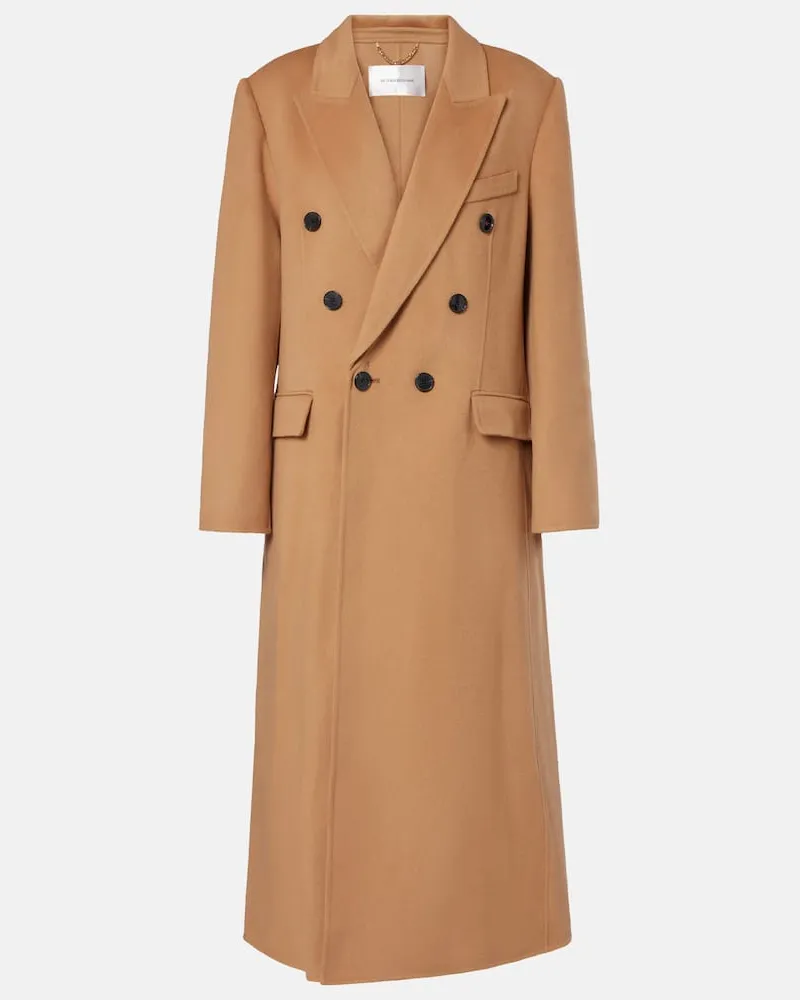 Victoria Beckham Mantel aus Wolle und Kaschmir Braun