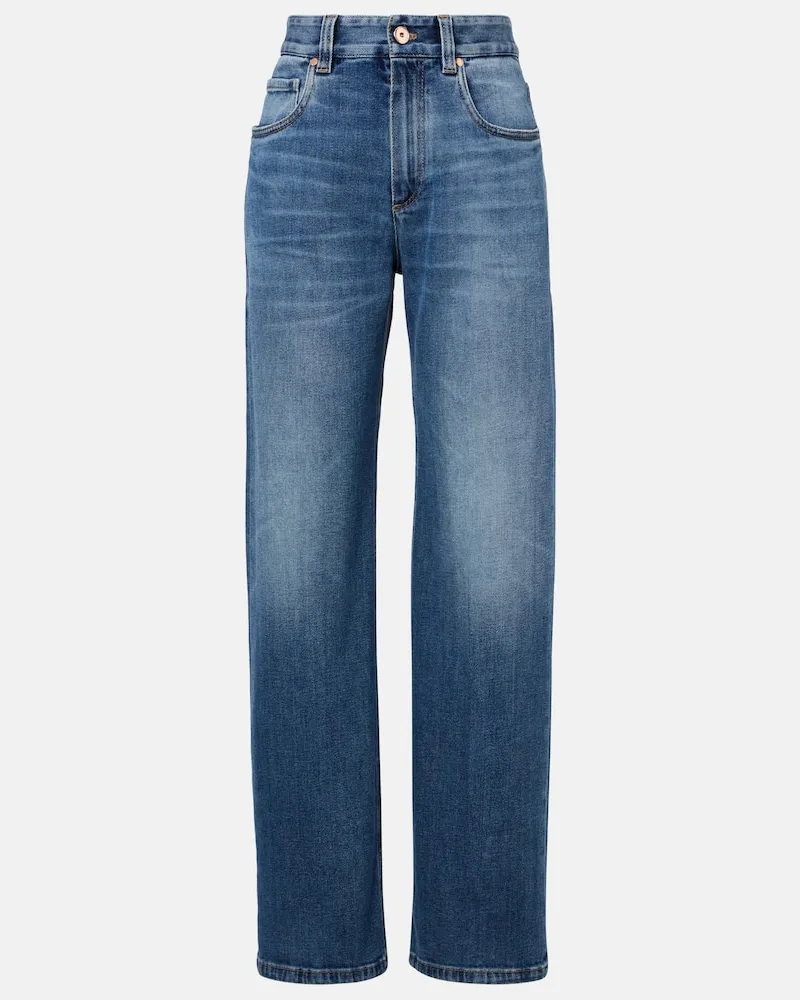 Brunello Cucinelli Low-Rise Straight Jeans Blau