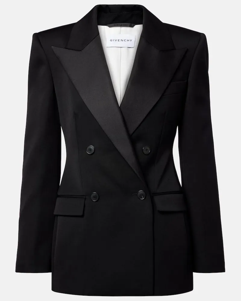 Givenchy Blazer aus Wolle mit Satin Schwarz
