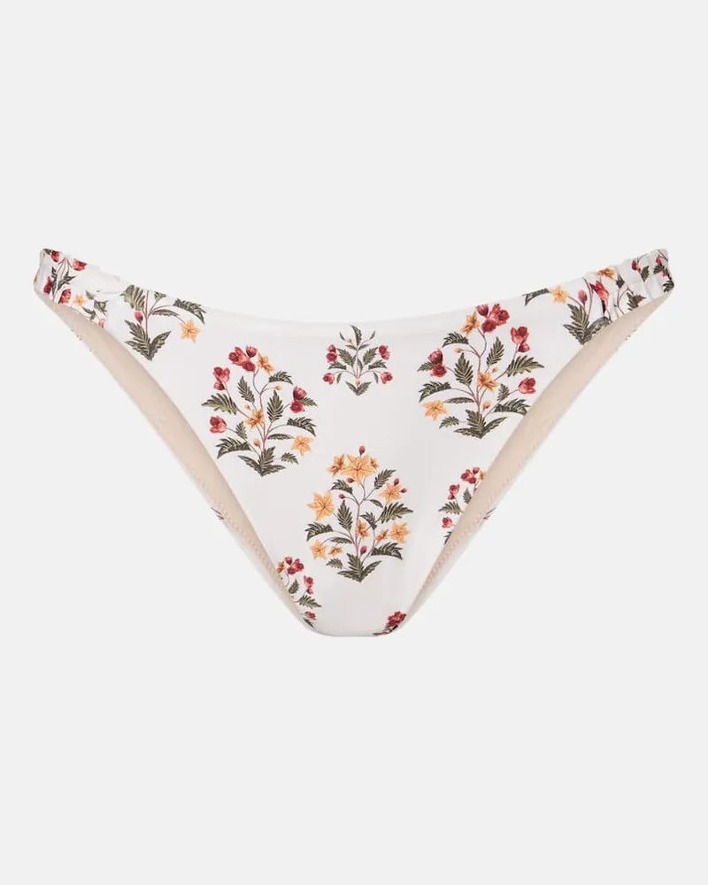 AGUA BENDITA Bedrucktes Bikini-Höschen Weiß