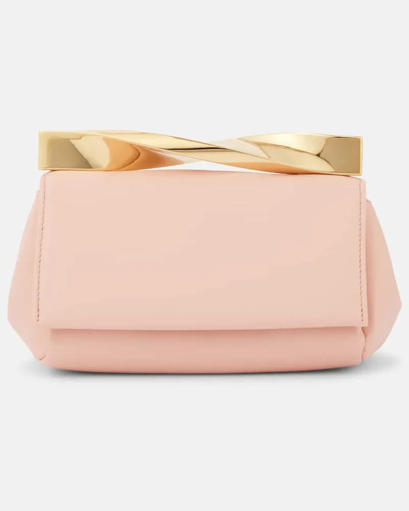 Aquazzura Clutch Twist Mini aus Leder Pink