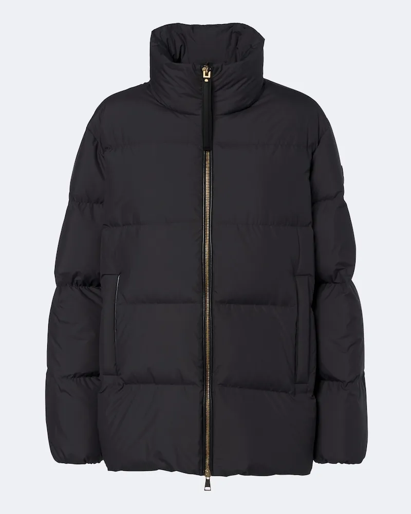 Moncler Daunenjacke mit Leder Schwarz