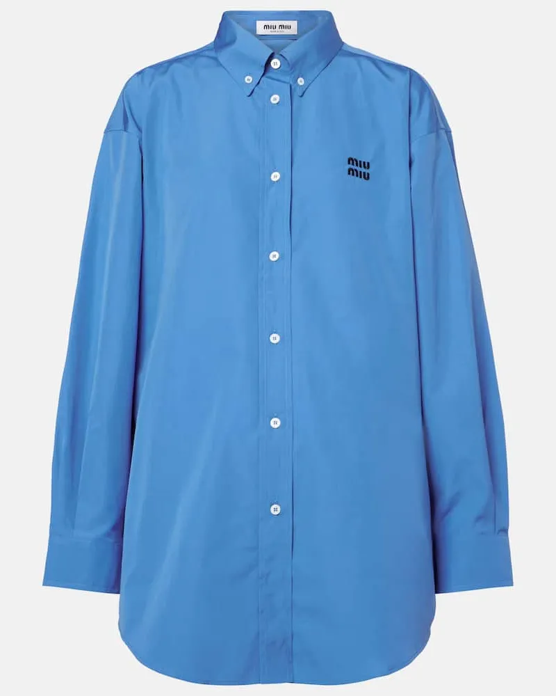 Miu Miu Hemd aus Baumwollpopeline Blau