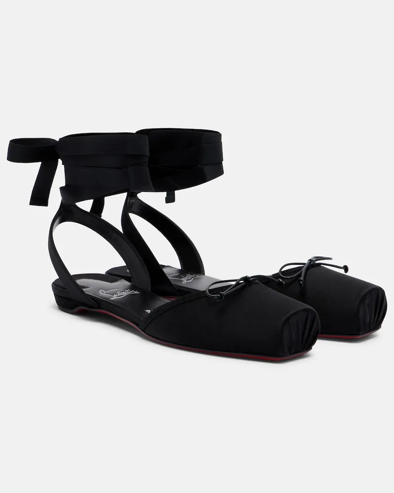 Christian Louboutin Ballerinas Cassia aus Satin Schwarz