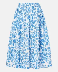 Marni High-Rise-Midirock aus Baumwolle Blau