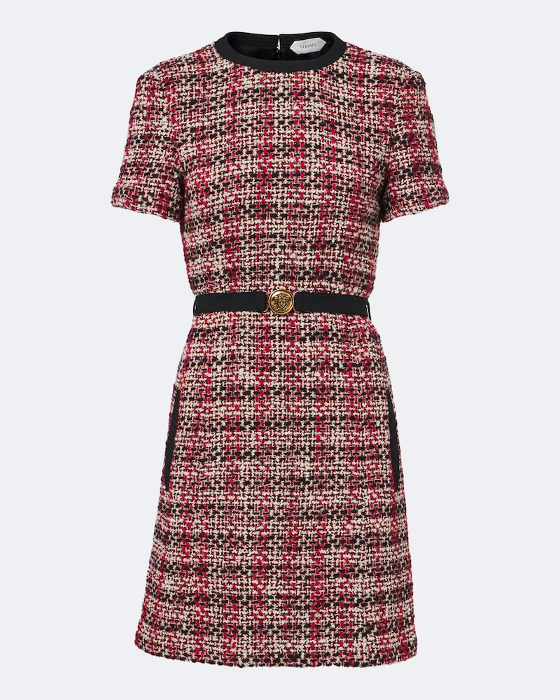 Versace Minikleid La Medusa aus Tweed Multicolor