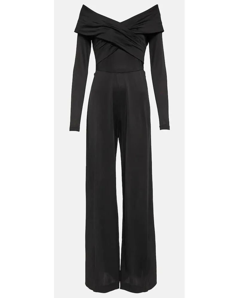 Diane von Furstenberg Off-Shoulder-Jumpsuit Lucien aus Jersey Schwarz