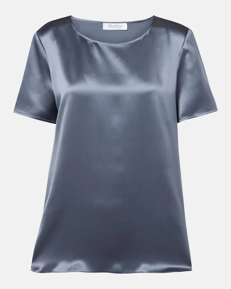 Max Mara Top Dida aus Seide Blau